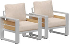 Aoxun Aluminum Outdoor Patio Furniture Set, 2 Seats Metal Sectional Patio by Aoxun