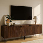 TV Stand for 80 Inch TV, Fluted Entertainment Center - Image 2