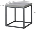 CENSI Modern Grey Square End Table, Extra Thick 1.6" Wood Top & Metal Frame - Image 3