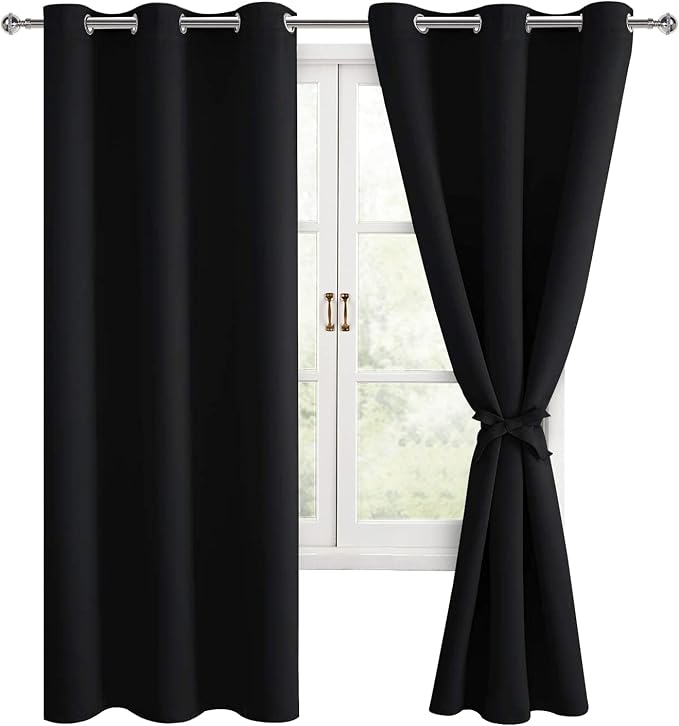 Blackout Curtains for Bedroom 38 x 63 Inches Length, Window Curtains for Living by Hiasan