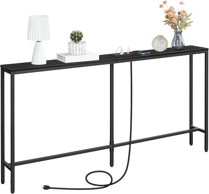 MAHANCRIS Console Table with Power Outlet, Industrial Entryway Table with USB - Image 8