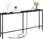 MAHANCRIS Console Table with Power Outlet, Industrial Entryway Table with USB - Image 8