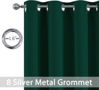 Yakamok Room Darkening Curtains 52x63 inch Length Dark Green-Living Room | 2 - Image 4