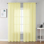 Chyhomenyc Light Yellow Sheer Curtains 84 Inches Long, 2 Panels | Light by Chyhomenyc