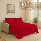 Sleeper Sofa Bed Sheet, 100% Cotton 400 Thread Count, 4 Piece Set, Deep Pocket - Image 2