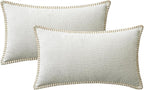 MIULEE Decorative Lumbar Throw Pillow Covers 12x20 Inch Pure White 2 Pack | - Image 6