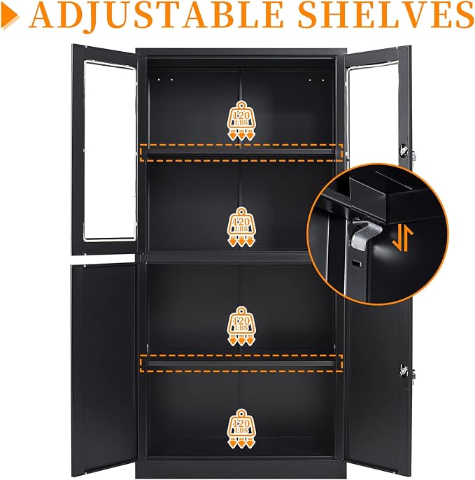 Black Metal Storage Cabinet - Image 4