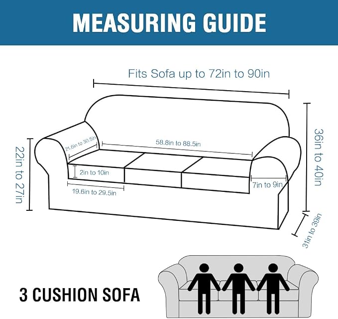 H.VERSAILTEX Modern Velvet Plush High Stretch Sofa Slipcover Furniture - Image 2