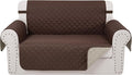 Reversible 45" Small Loveseat Sofa Covers, Chocolate/Beige | Loveseat Covers by LuxshareHome