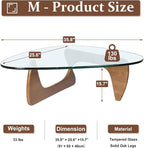 Modern Glass Coffee Table, 35.8" Small Center Table, Mid Century Tea Tables - Image 2