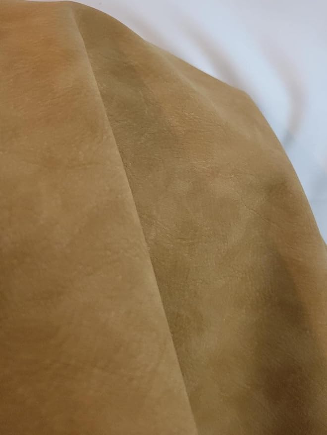 NAT Leathers, Wheat Tumbled Nubuck Calf Soft Faux Vegan Leather PU {Peta - Image 4