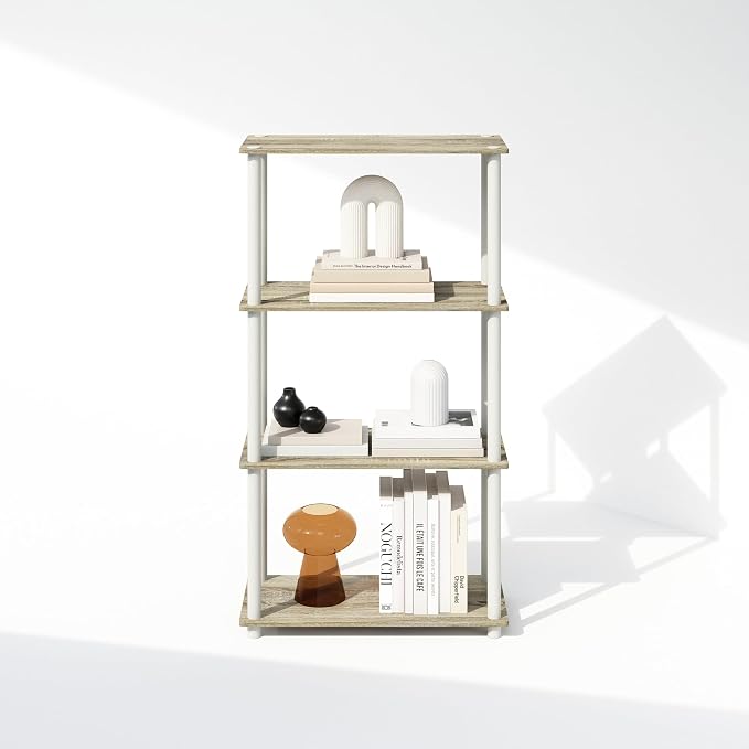 Furinno Turn-N-Tube Book Shelf, 4-Tier Bookshelf, Bookcase - Image 7