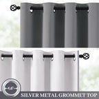 Yakamok Grey 100% Blackout Curtain Panels 72 inches, 2 Panels | Blackout - Image 2