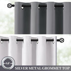 Yakamok Grey 100% Blackout Curtain Panels 84 inches, 2 Panels | Blackout - Image 2