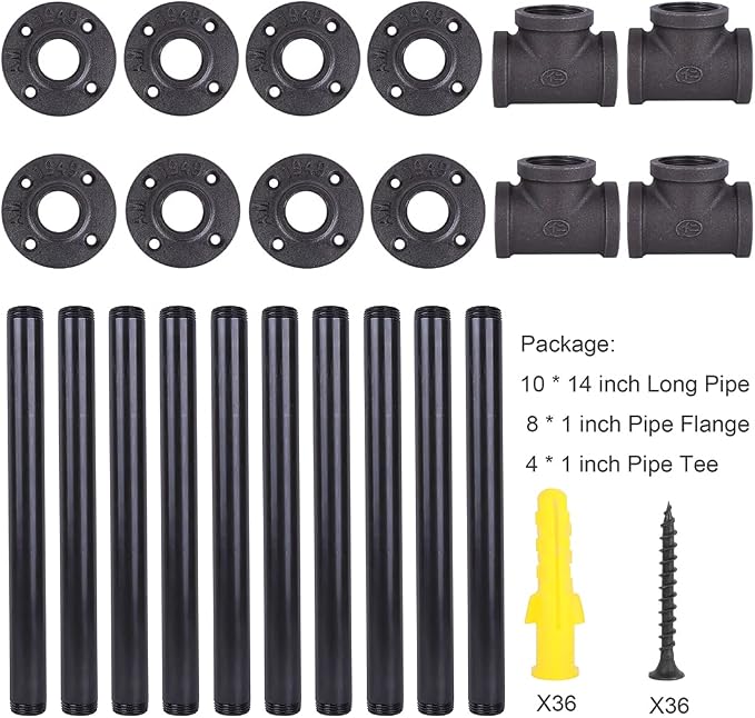 28'' x 14'' H-Shape Industrial Pipe Table Leg Set - Image 4