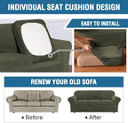 H.VERSAILTEX High Stretch Sofa Slipcover 4 Piece Cover Velvet Furniture - Image 6