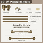 Antique Bronze Curtain Rods for Windows 28 to 48 Inch 1" Diameter Adjustable - Image 9