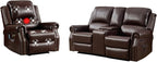 EBELLO 2-Piece Manual Recliner Sofa Set, Faux Leather Message Single Recliner - Image 9