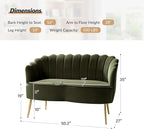 HULALA HOME Modern Velvet Loveseat Sofa - Image 2
