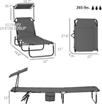 Outsunny Folding Chaise Lounge Pool Lounge Chairs Set of 2, Outdoor Sun Tanning - Image 3