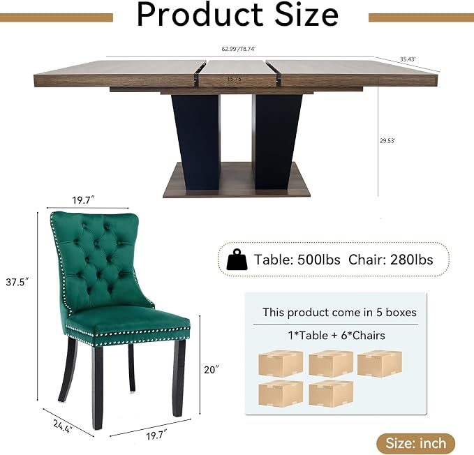 Henf 7 Pieces Extendable Dining Table Set - Image 7