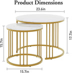 Garden 4 you Coffee Table Faux Marble Nesting Table - Image 3