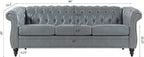 LEVNARY Chesterfield Sofa, Classic Tufted Upholstered Leather Couch, Modern 3 - Image 4