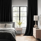 MIULEE Black Back Tab Blackout Curtains 52x95 Inch Length 2 Panels Set | Rod - Image 2