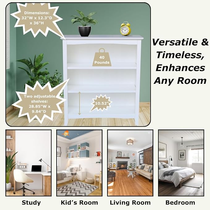 Shaker Solid Wood Bookcase - Image 4