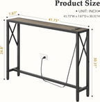 Gewudraw 41.7" Console Table, Narrow Behind The Couch Table - Image 3