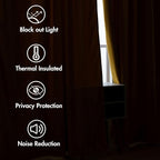 MIULEE Velvet Blackout Curtains 52x63 inches 2 Panels Mustard Yellow | Luxury - Image 5