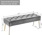 DUHOME Modern Velvet Ottoman Bench, Button-Tufted Upholstered Bedroom Benches - Image 3
