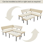 HIPIHOM Modern L-Shaped Dining Bench, 67 Inch Fabric Upholstered Corner Sofa - Image 3