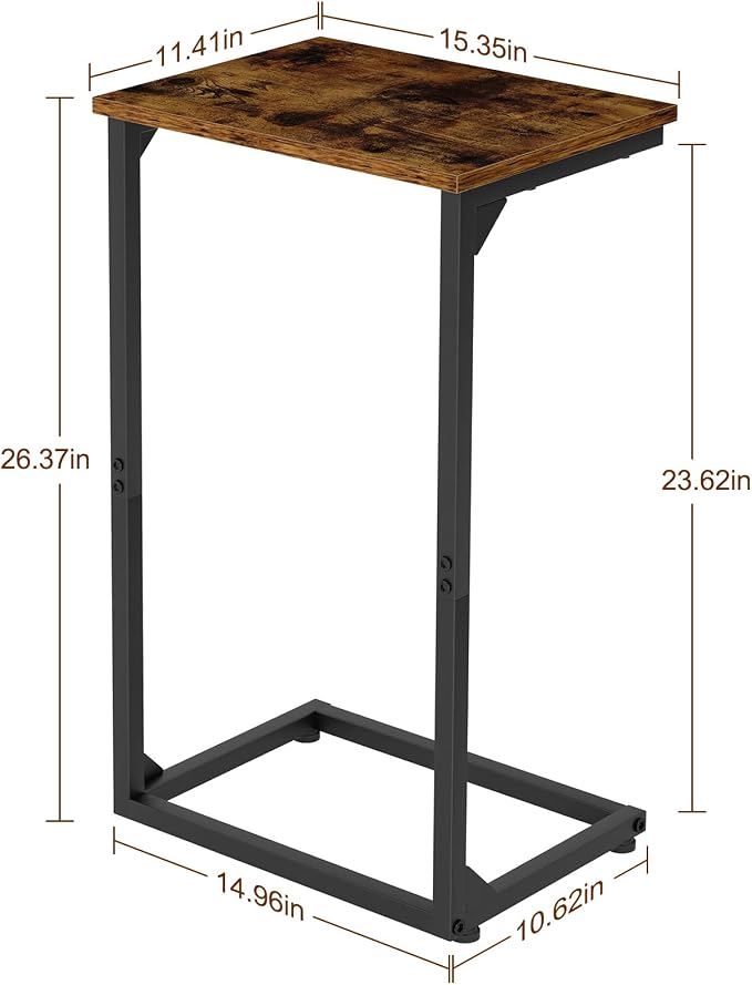 AMHANCIBLE C Shaped End Tables Set of 2, Couch Side Tables that Slide Under Sofa - Image 5
