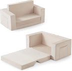 Kids Couch, 2-in-1 Toddler Chair Comfy 1-3 Years, Convertible Kids Chair by Enjoyabetterchildhood