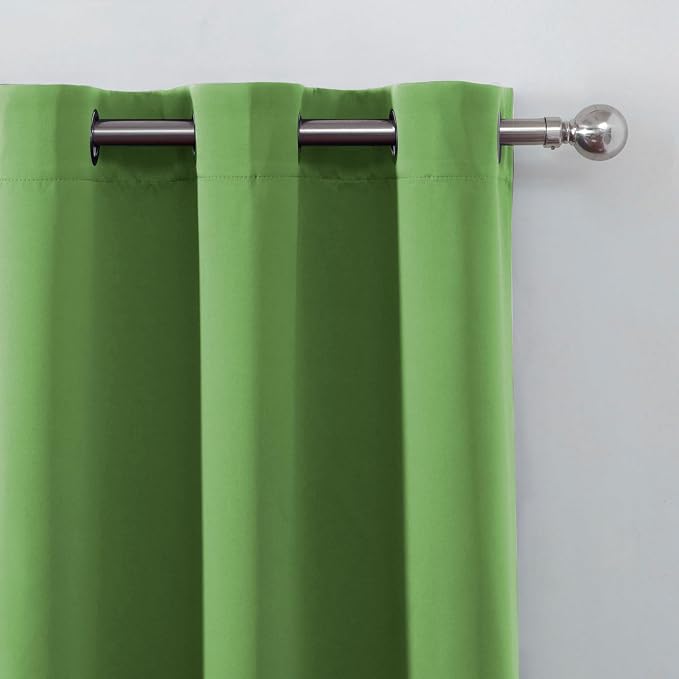 Blackout Curtains 52 x 90 Inch Long Light Green Curtains Set of 2 Panels Room - Image 6