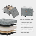 ABHENG Chenille Cover Steel Frame Ottoman - Image 2