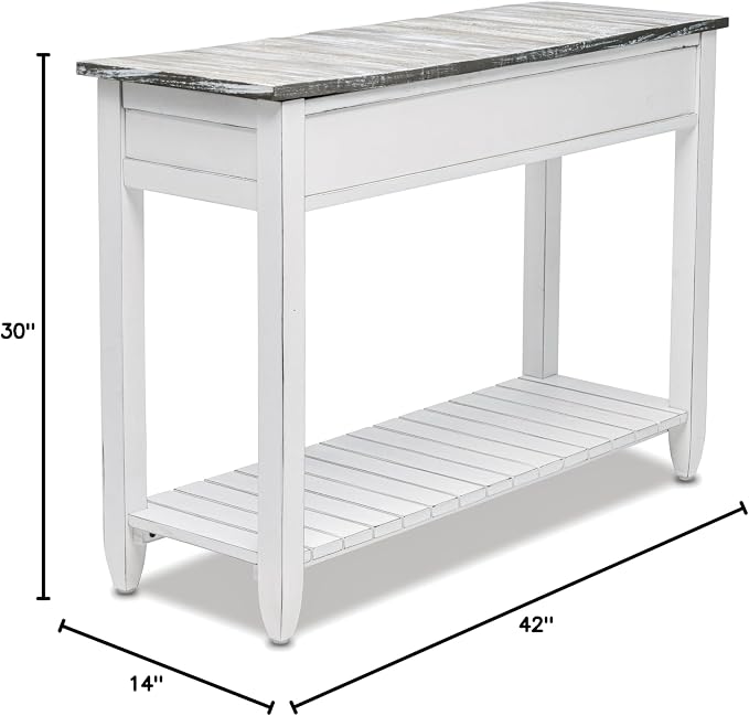 Sea Wind Florida Picket Fence Wood Console Table - Image 3