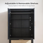 SICOTAS Armoire Wardrobe Closet, Larger Rattan Armoires Wardrobe Cabinet - Image 5