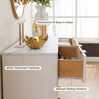 T4TREAM Fluted 6 Drawers Dresser, Curved Profile Design, Dresser TV Stand - Image 5