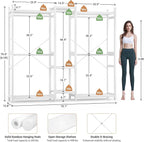 Homykic Bamboo Closet System Clothes Rack, Large Freestanding Garment Rack - Image 5