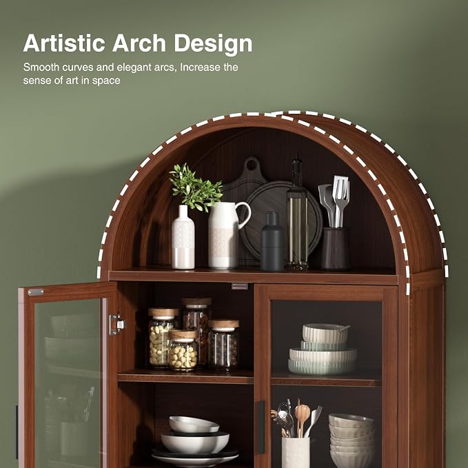 FiveWillowise 71" Tall Arched Cabinet - Image 4