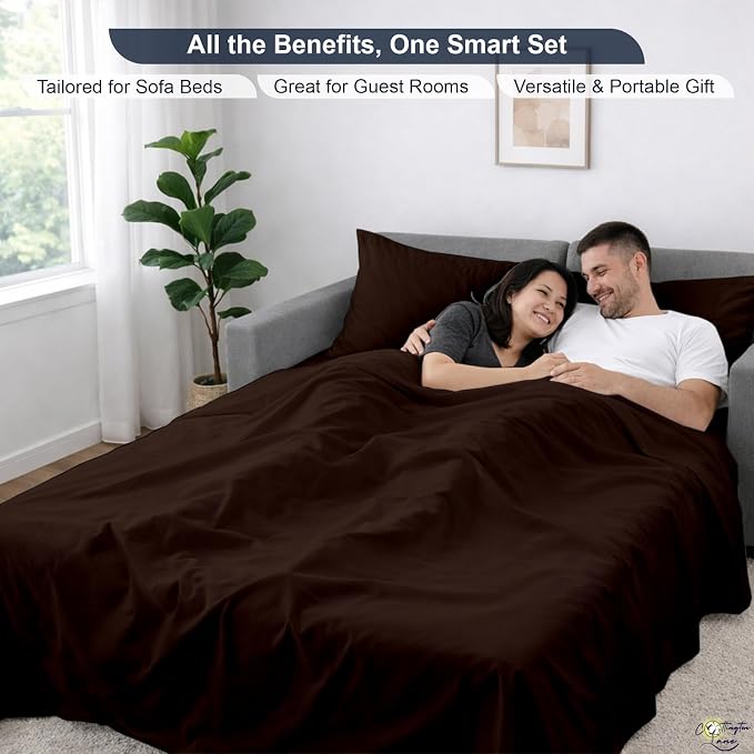 Cottington Lane Sleeper Sofa Sheets Full Size, 4 Piece Premium Quality 100% - Image 6