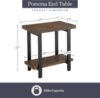 Alaterre Furniture Pomona Living Room 2-Tier Solid Wood End Table - Image 3