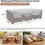 Patio Furniture Set Cover Waterproof, Mrrihand Outdoor Sectional Sofa Set Cover - Image 2