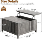 knoworld Farmhouse Lift Top Coffee Table - Image 2