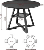 Jocoevol Round Dining Table for 4, Kitchen Dining Room Circle Dinner Pedestal - Image 2