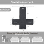 Black Recliner TV Chair Covers, Quilted Décor Water-Repellent Medium Lazy Boy - Image 6
