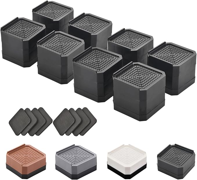 EclatBain Bed Risers Furniture Risers Heavy-Duty Rectangular Adjustable Block 8 by Unknown