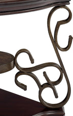 26.3'' Dark Brown Retro Wooden End Coffee Table - Image 5